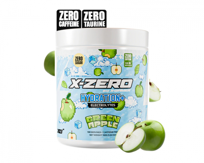 X-Gamer X-Zero Hydration+ Green Apple - 100 Serveringar