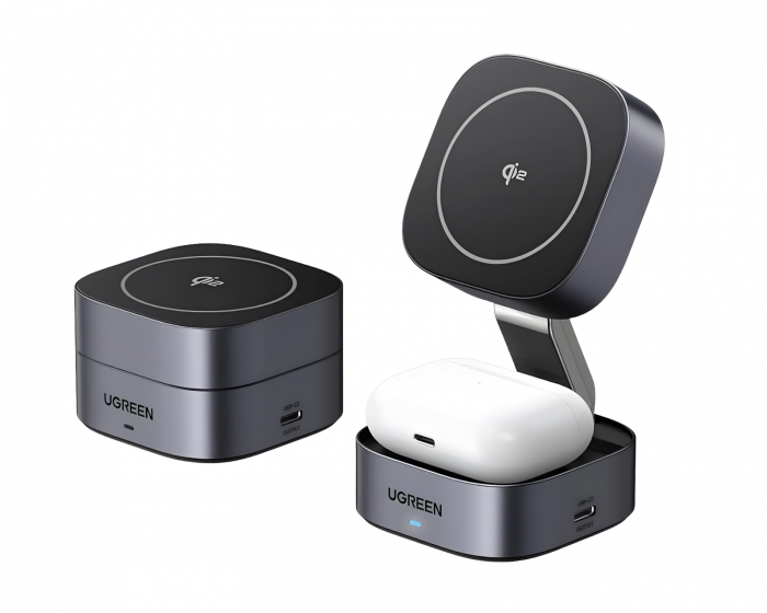 UGREEN Qi 2-i-1 MagSafe Trådlös Laddare med USB-C-port