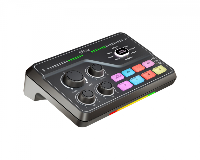Fifine AmpliGame SC8 Audio Mixer - Svart Ljudmixer