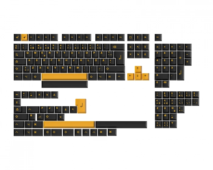 MaxCustom MxG x Milkyway Keycap set (ISO) - Black & Yellow