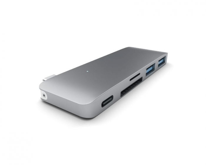 Satechi 3-in-1 USB-C Pass Through USB Hub - Rymdgrå
