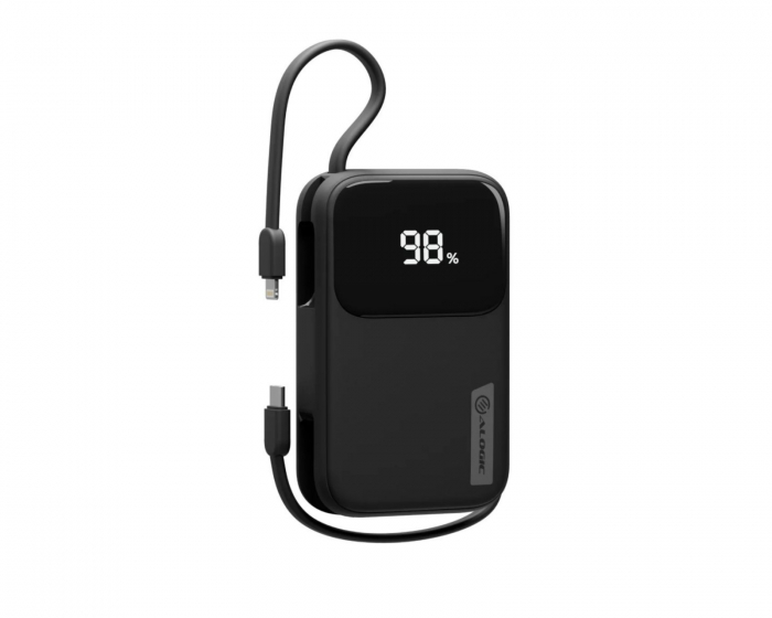 Alogic Tandem+ 20 000 mAh 30W USB-C & Lightning Power Bank - Svart