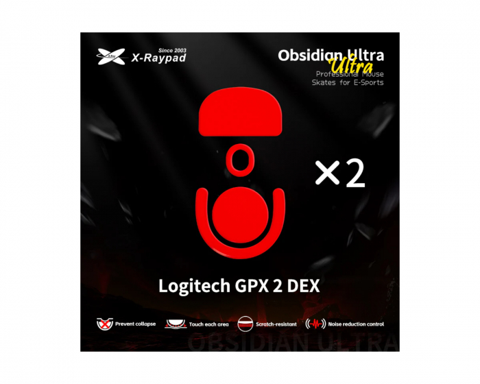 X-raypad Obsidian Ultra Skates för Logitech G Pro X 2 DEX