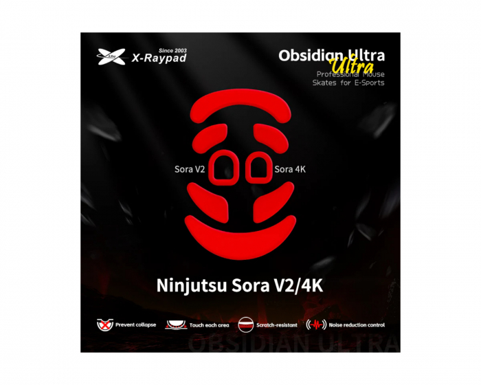 X-raypad Obsidian Ultra Skates för Ninjutsu Sora V2 / 4K (universal)