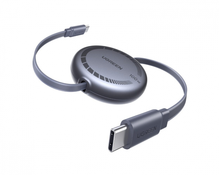 UGREEN USB-C till USB-C PD 100W Snabbladdning med utdragbar kabel - 1m