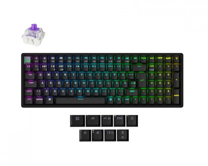 Keychron K4 HE QMK Trådlöst Tangentbord [Gateron 2.0 Purple Magnetic Switch] - Svart