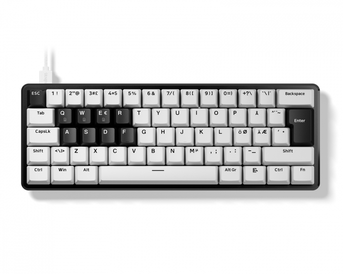 Pulsar PCMK 3 HE 60 Magnetiskt Tangentbord ISO Nordisk - Vit