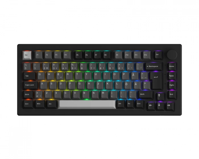 Akko 5075B Plus-S Black & Silver Trådlöst Tangentbord - Svart [V3 Lavender Purple Pro]