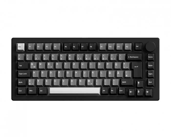 Monsgeek M1 V5 VIA Trådlöst tangentbord - Black & Silver [Akko Rosewood]