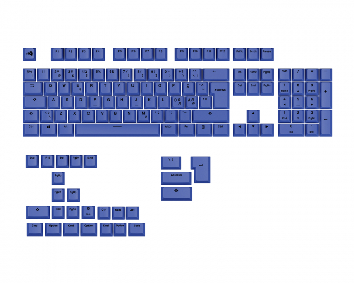 Glorious GPBT Keycaps Mana Blue - Nordic ISO