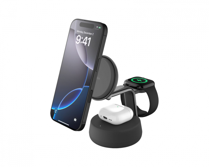 Belkin UltraCharge Pro 3-i-1 Qi2 Laddningsstation - Svart