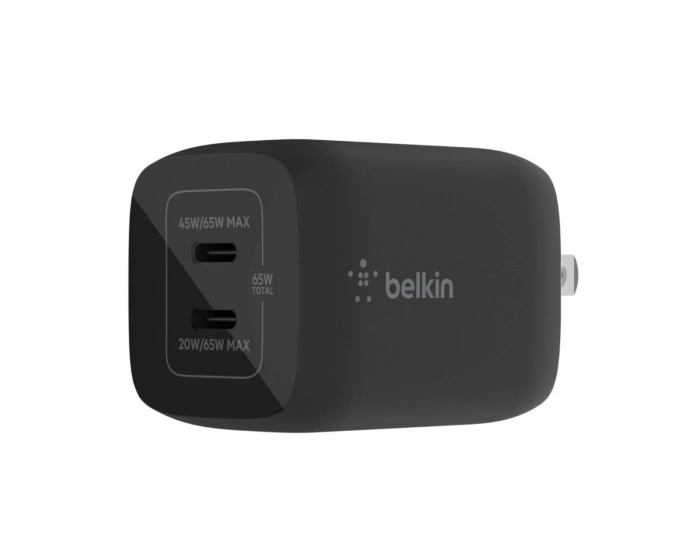 Belkin 65w Dual GaN USB-C Väggladdare