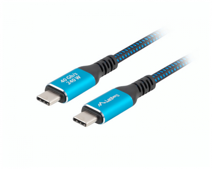 Lanberg USB-C 4.0 till USB-C Kabel 240W 8K 60HZ - 0,5 Meter