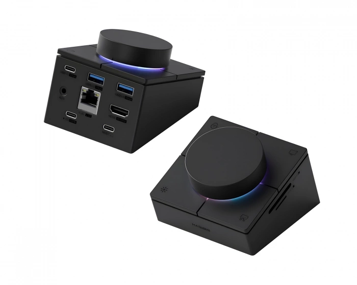 Hagibis USB-C-hubb med Ratt och Genvägsknappar – 2,5G Ethernet-port – Svart