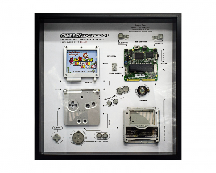 GRC Retro Art Nintendo Gameboy SP Konsol Tavla - Silver