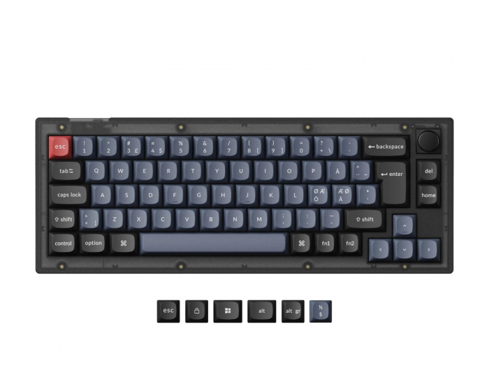 Keychron V2 Hotswap Knob ISO Tangentbord - Frosted Black [K Pro Red]