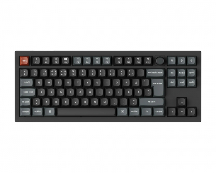 Keychron V3 Ultra 8K Hotswap Knob Trådlöst ISO Tangentbord - Svart [Silk POM Brown]