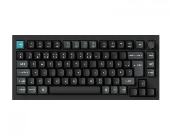 Keychron Q1 Ultra 8K Hotswap Knob Trådlöst ISO Tangentbord - Svart [Silk POM Red]