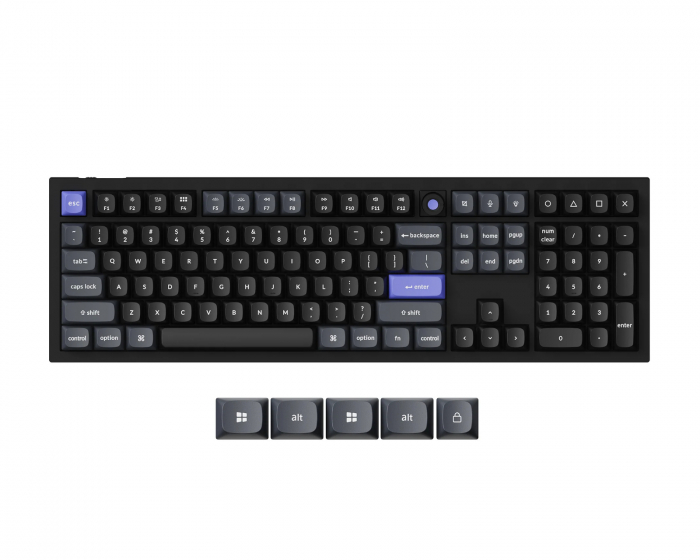 Keychron Q6 HE 8K Hotswap Knob ISO Tangentbord - Svart [Lime Magnetic Switch]