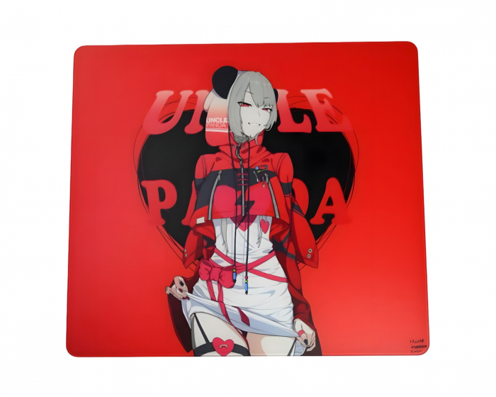 Uncle Panda Röd Glas Musmatta