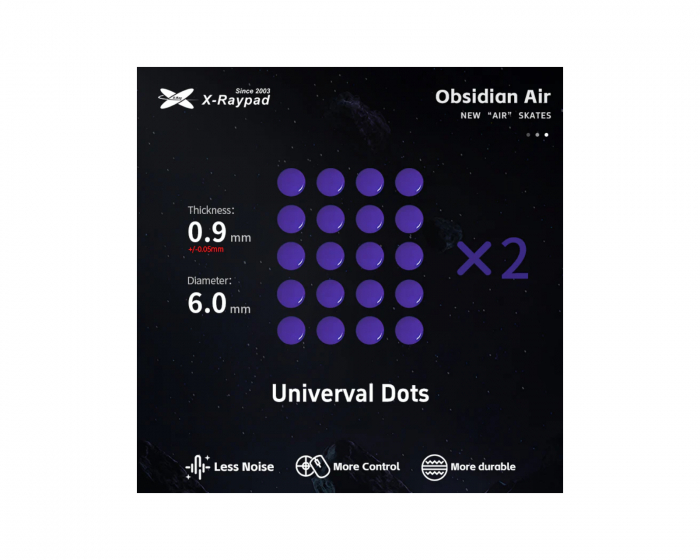 X-raypad Obsidian Air Mouse Skates - Universal Dots D6.0mm