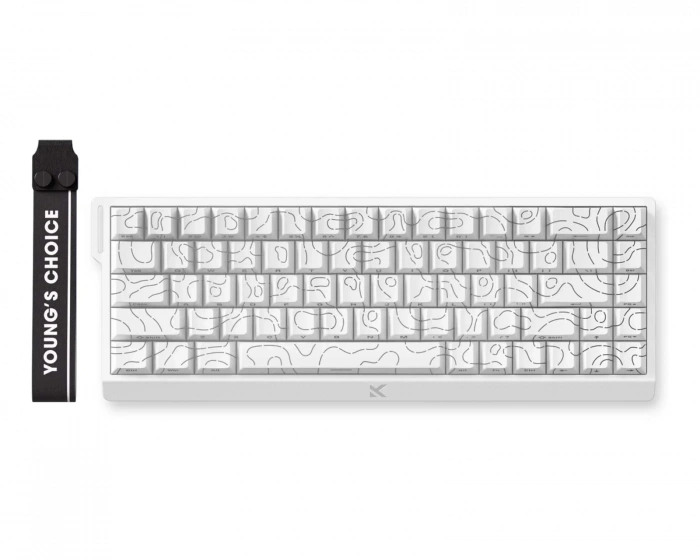 MCHOSE Ace 68 E-Sport ANSI Tangentbord - Vit Topografisk [Ice Rhino Magnetic]