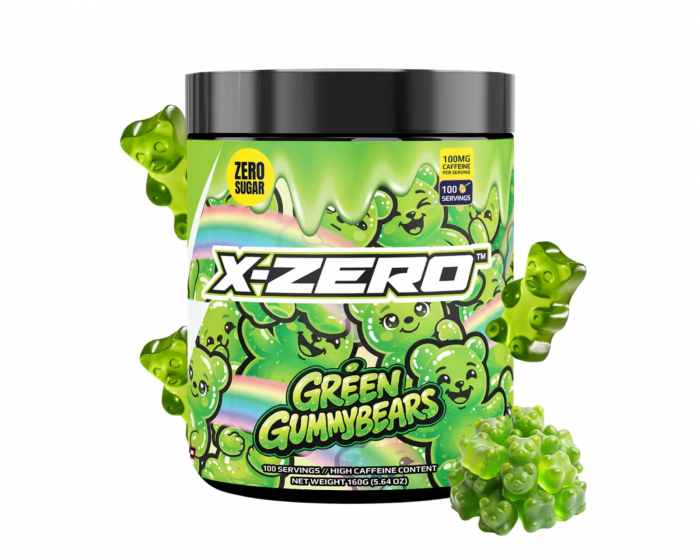 X-Gamer X-Zero Green Gummy Bears - 100 Serveringar
