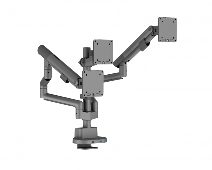 MaxMount Monitorarm med USB-A och USB-C portar - 3 Skärmar - 17-27