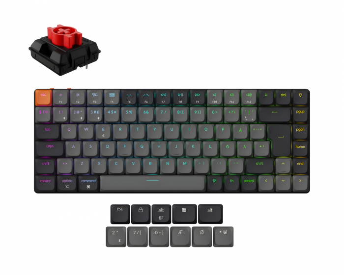 Keychron K3v3 Low Profile QMK Trådlöst Tangentbord [Gateron Red] - Ljusgrå