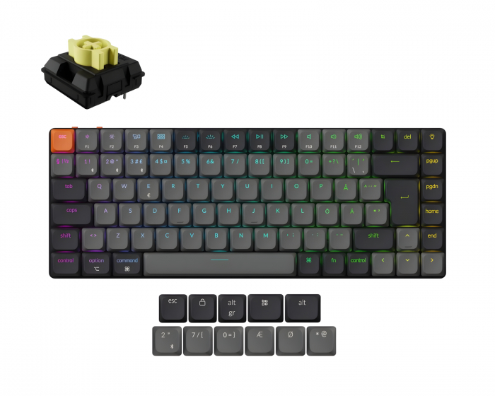 Keychron K3v3 Low Profile QMK Trådlöst Tangentbord [Gateron Banana] - Ljusgrå