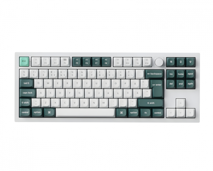 Keychron Q3 HE 80% Knob QMK Trådlöst Tangentbord [Gateron Purple Magnetic] - Shell White
