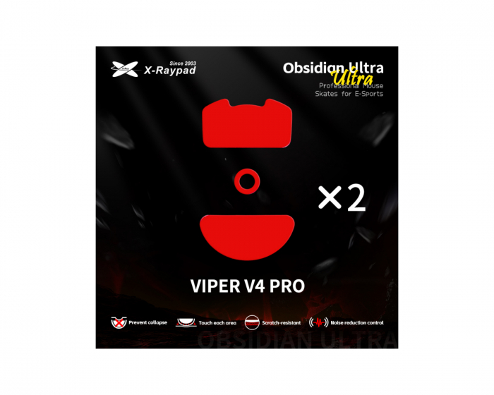 X-raypad Obsidian Ultra Skates för Razer Viper V4 Pro