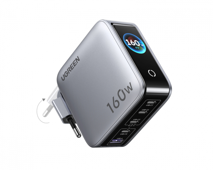 UGREEN Nexode 5-Portars Pro Laddare med Smart Display 160W