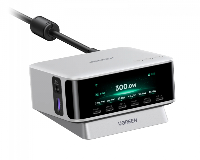 UGREEN Nexode 7-ports Pro Laddare 300W med Appstyrning