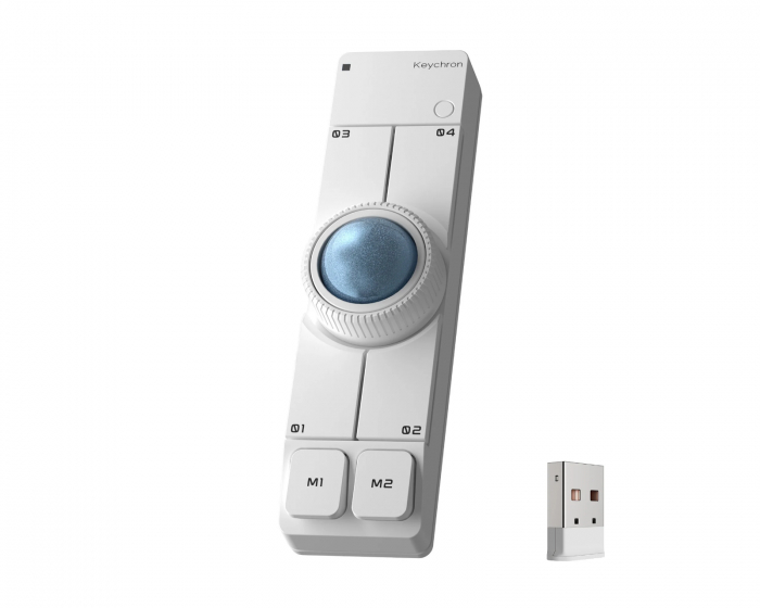 Keychron Nape Pro Trådlös Trackball Mus - Vit