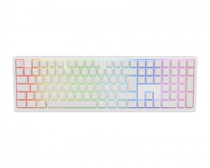 Ducky Zero Trådlös (Tri-mode) Fullsize RGB-tangentbord - Vit - [Cherry MX2A Speed Silver]