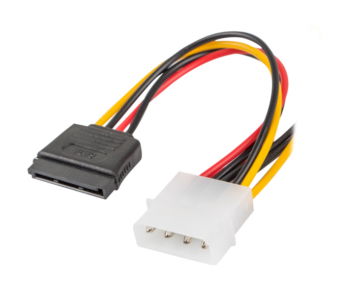 Lanberg Molex (Hane) till 2X SATA (Hona) Kabel 15cm