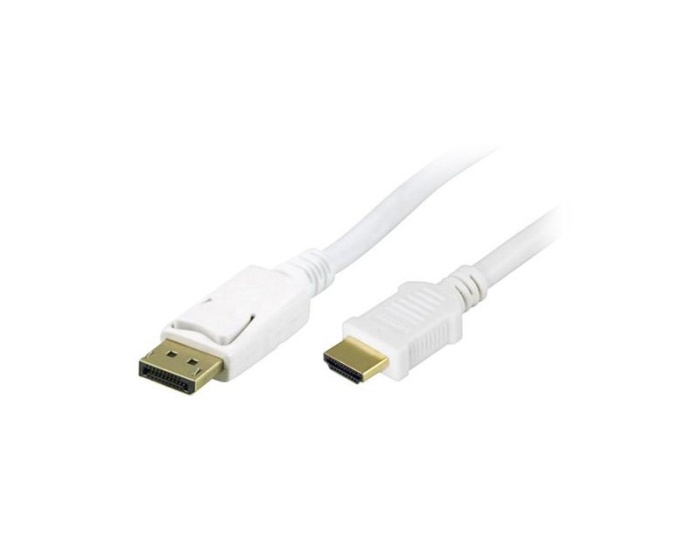 Deltaco DisplayPort till HDMI 2m Vit