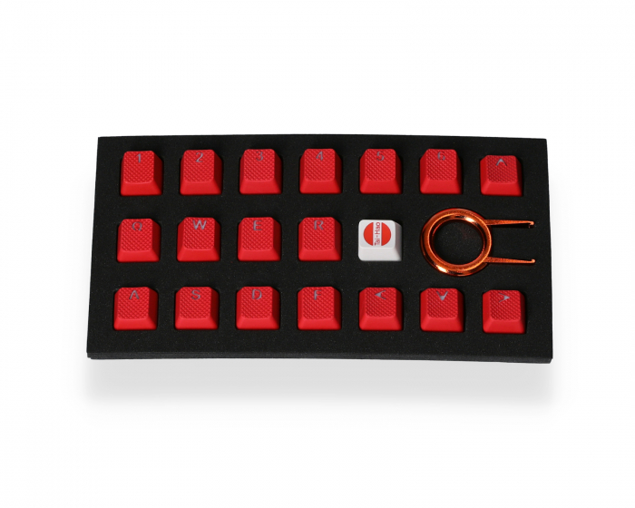 Tai-Hao 18-Key Gummi Double-shot Bakgrundsbelyst Keycap-set - Röd