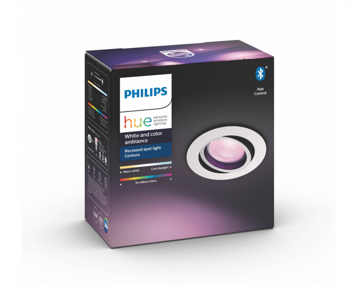 Philips Hue Centura, Rund Lampa med Infälld Spotlight - Vit (DEMO)