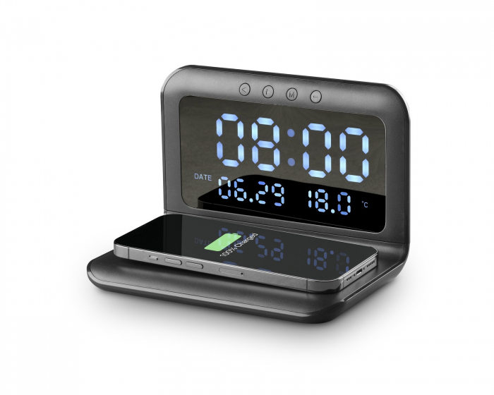 Cellularline Smart Clock - Trådlös Väckarklocka med Qi-laddning (DEMO)