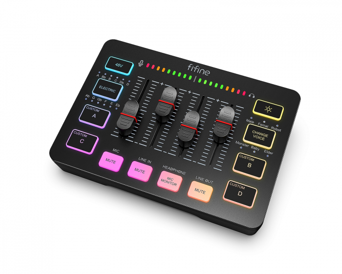 Fifine AMPLIGAME SC3 Gaming USB Mixer - Mixerbord för Streaming & Podcast (DEMO)