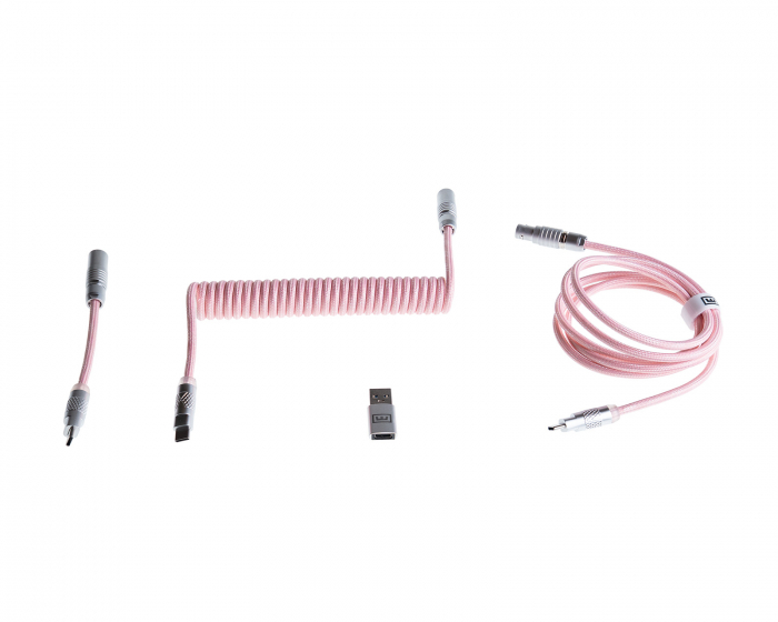 Wooting Coiled USB-C Kabel - Blossom Pink (DEMO)