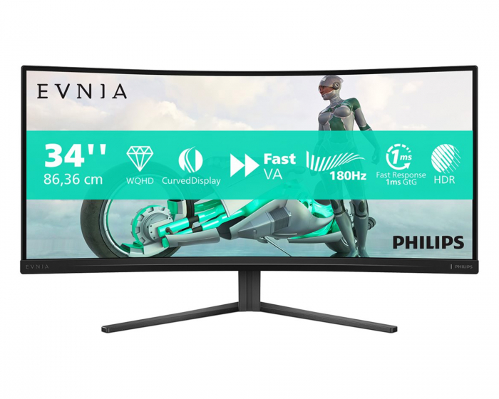 Philips Evnia 3000 34” Curved Gamingskärm 180Hz 0,5ms WQHD VA (DEMO)