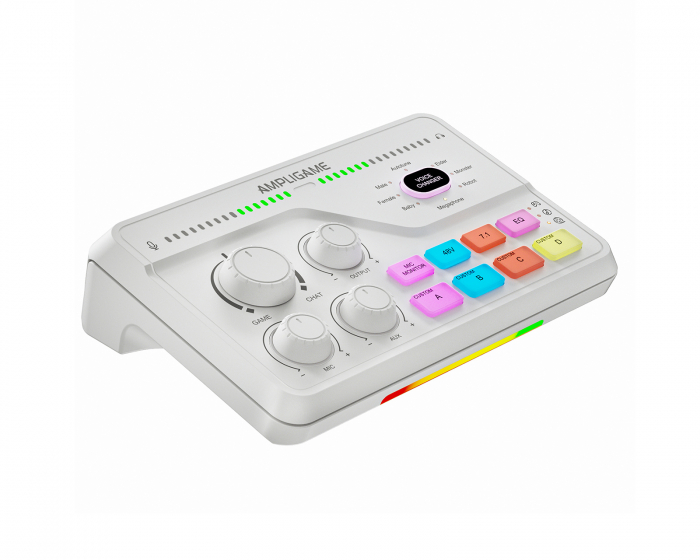 Fifine AmpliGame SC8 Audio Mixer - Vit Ljudmixer (DEMO)