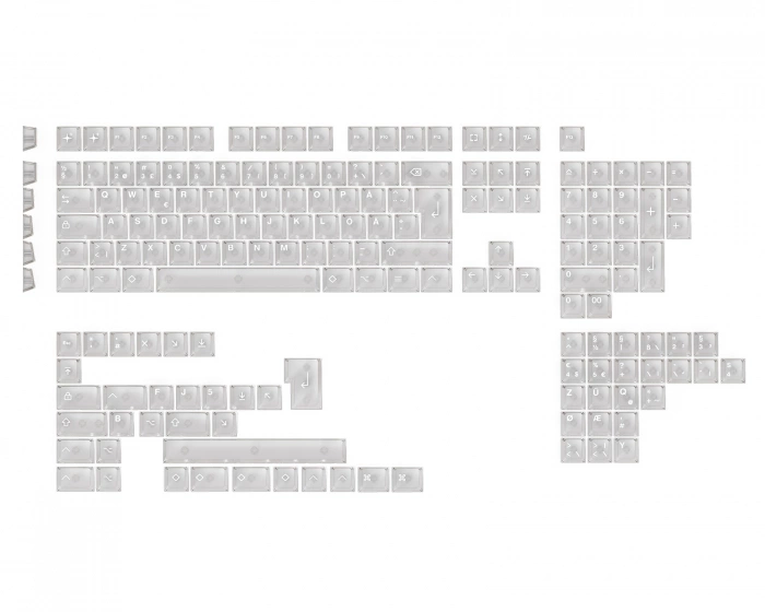 MaxCustom Lucid NORDEUK Keycap Set - Translucent White (DEMO)