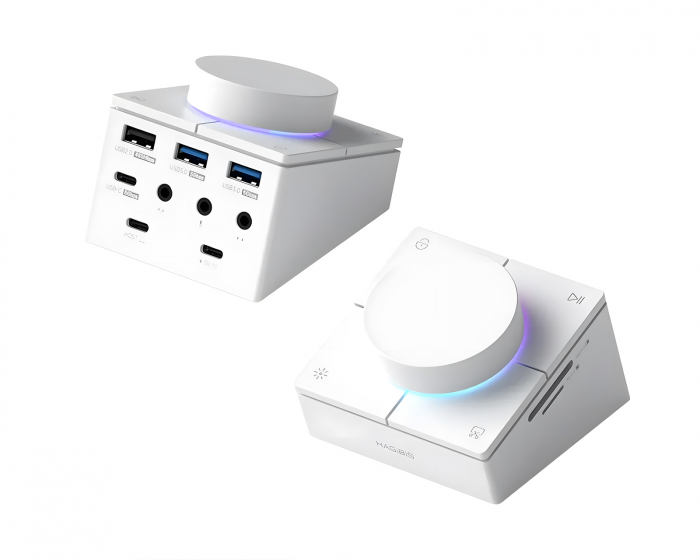 Hagibis USB-C-hubb med Ratt och Genvägsknappar - Vit (DEMO)