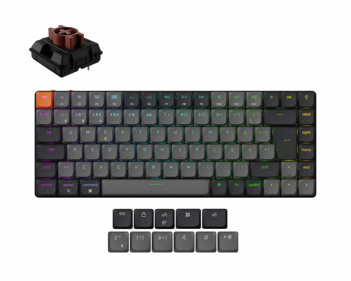 Keychron K3v3 Low Profile QMK Trådlöst Tangentbord [Gateron Brown] - Ljusgrå (DEMO)
