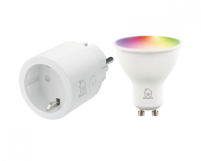 Deltaco Smart Home Smart Plug WiFi + RGB LED-lampa GU10 WiFI 5W