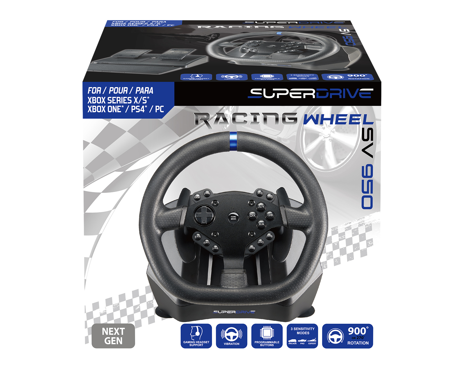 Subsonic Superdrive SV950 Drive Pro Sport - Ratt och Pedaler till PC/Xbox/ PS4 